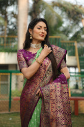 Fabulous Bandhej Kanjivaram Perrot Color Silk Saree